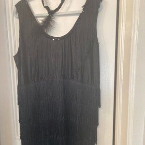 Elegant Black Fringe Dress